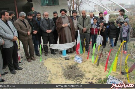 مراسم نهال کاری یادبود شهدای مدافع حرم شهرستان آمل در حسینیه آل طاها