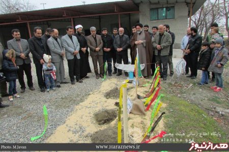 مراسم نهال کاری یادبود شهدای مدافع حرم شهرستان آمل در حسینیه آل طاها